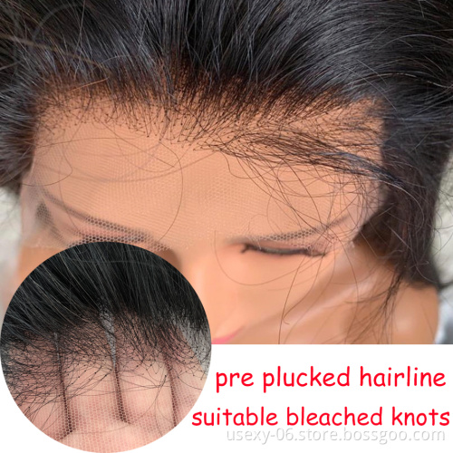 Usexy Virgin Human Hair Weave Bundles With Lace Closure Mink Brazilian Remy Hair Closure 4x4 5x5 6x6 7x7 HD Swiss Lace Closure